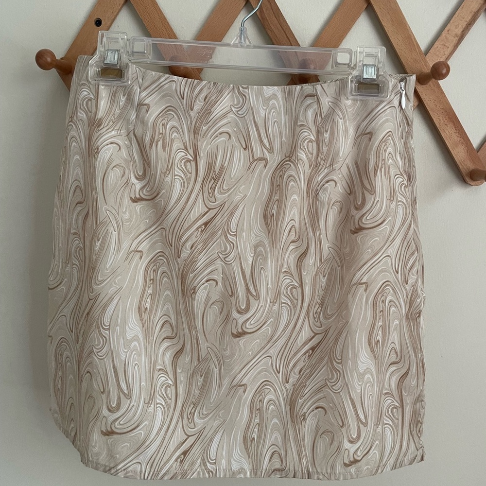Princess Polly Cream Swirl Skirt